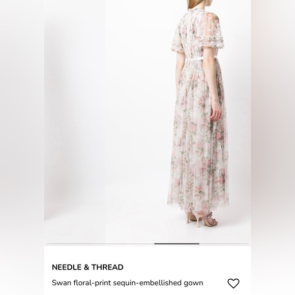 NWT Needle & Thread Floral Swan Sequin Bodice Gown - Picture 4 of 9